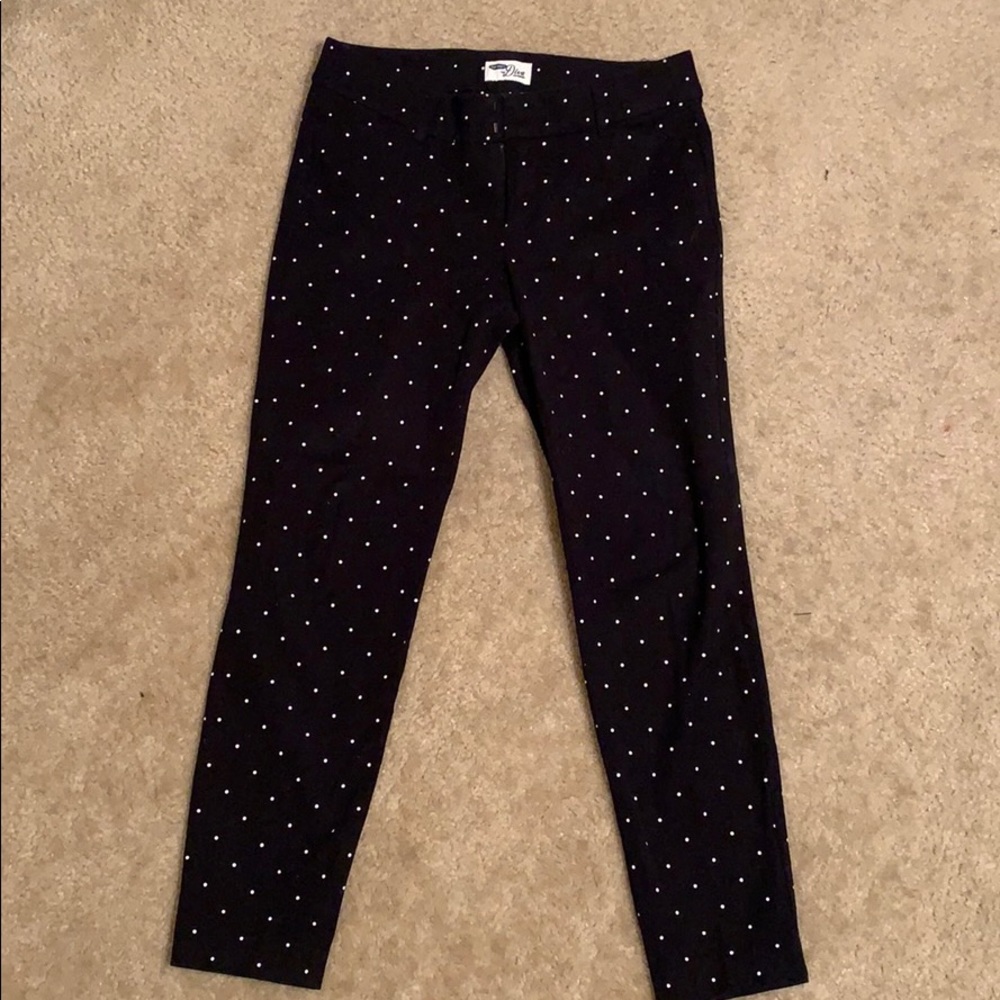 Black dress pants with polka dots